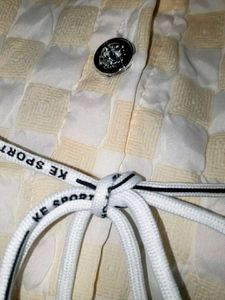 brand new Cream Textured Button-Up Dress