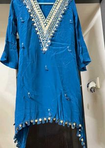 NEW Mirror Blue C Cut Kurta With Pant
