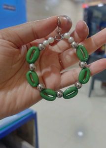 Boho Green Shell Hoop Earrings
