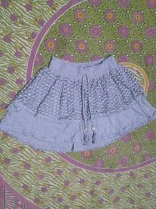 Light Blue Textured Skirt