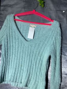 Cozy V-Neck Fuzzy Sweater