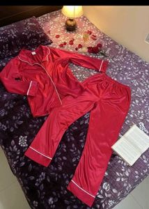 Satin Pajama Set - Pink