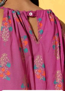 Pink Printed Halter Neck Kurta Set