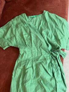 United Colors of Benetton Green Linen Top