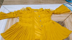 Stylish Mustard Yellow Pleated Top
