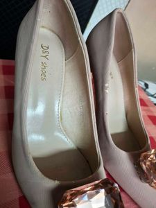 Peach Heels with Jewel Embellishment