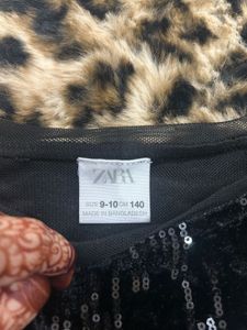 Zara Sparkly Black Velvet Top