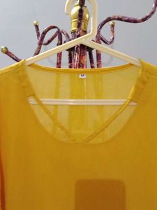 Vibrant Yellow Chiffon Top