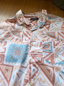 Retro Geometric Print Short Sleeve Shirt