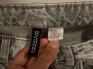H&amp;M Grey Wash Wide Leg Jeans