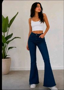 Women's Flared Blue Denim Jeans