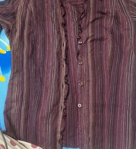 Striped Button-Up Blouse