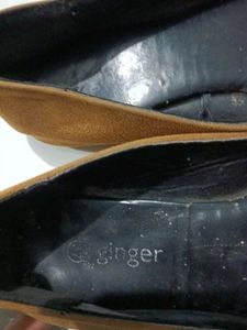 Brown Ballet Flats with Zebra Bow