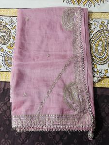 Party Wear Muave Embroidered saree