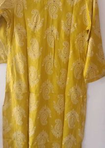 Yellow Paisley Print Kurta