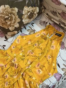 Yellow Floral Tiered Maxi Dress