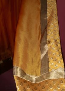 Yellow Plain Silk Saree With Border, Stitched Blouse