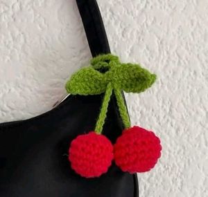 Cute Crochet Cherry Bag Charm
