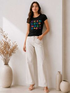 🖤 FRENCH CONNECTION | Colourful Graphic Black T-S