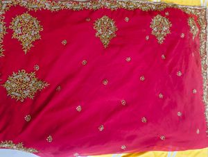 Red Embroidered Georgette Saree