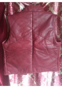 js. crew original  Burgundy Leather Vest