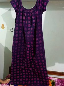 Comfortable Purple Printed Nightdress