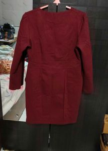 Elegant Burgundy Long Sleeve Dress