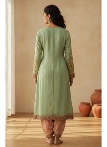 Beautifully Embellished Green Kurta