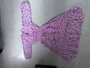 Floral Smocked Georgette Midi Dress with Ruffle He