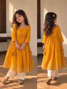 Kids Yellow Kurta Set with Pants