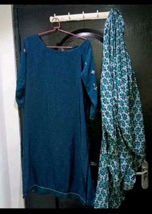 Blue embroidered kurta set