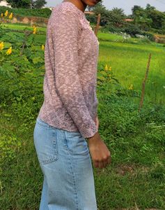 Chic Knitted Sweater with Floral Detail