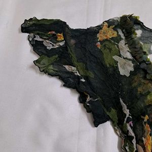 Y2k Vintage Forest Fairy Floral Print Sheer Top