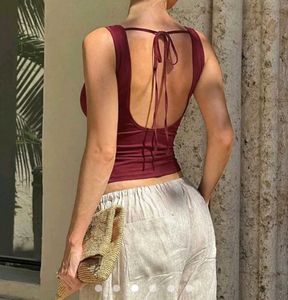 y2k Shiny Red Cowl Neck Sleeveless Top savana