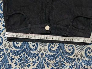 Black Flared Jeans with Floral Embroidery