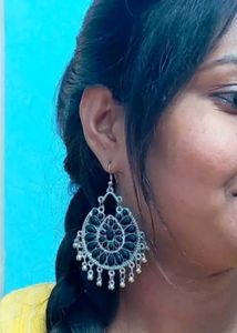 Elegant Black Stone Jhumka Earrings
