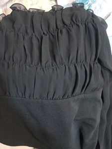 Elegant Black Embroidered Blouse