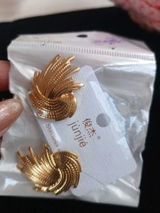 Unique Gold-Tone Swirl Stud Earrings