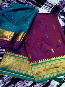 Pure Pathani Silk Saree With Blouse Pis