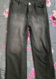 Stylish Black Wash Wide Leg Jeans
