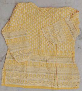 Yellow Printed Kurta