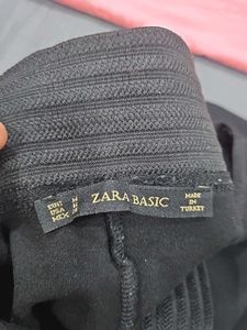 Black High-Waist Button Detail Pants