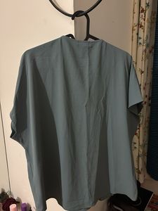 Teal Tie-Neck Blouse