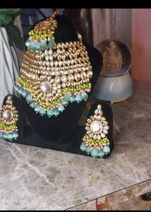 Sea Green Heavy Kundan Set