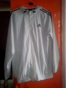 Adidas White Zip-Up Jacket