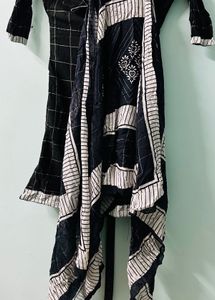 Black &amp; White Checked Salwar Suit