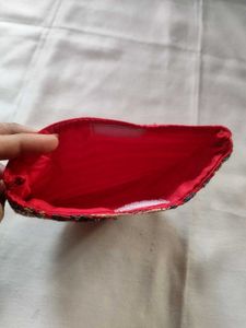 Red Embroidered Pouch