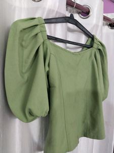 Green Crop Top