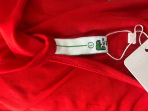 Chic Red Strapless Top with Drawstring Detail