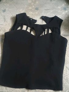 Chic Black Cut-Out Sleeveless Top